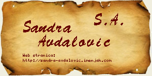 Sandra Avdalović vizit kartica